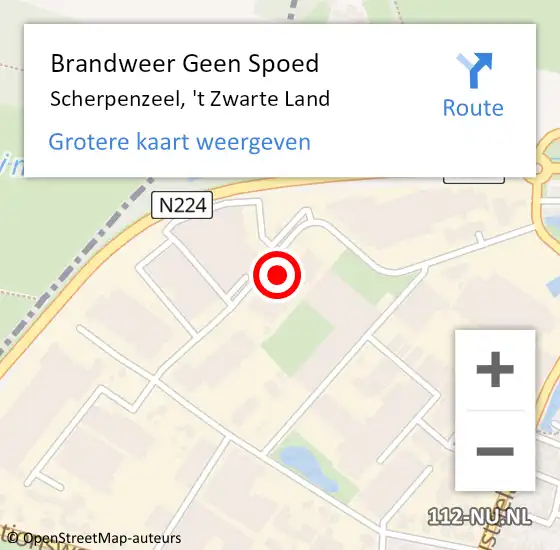 Locatie op kaart van de 112 melding: Brandweer Geen Spoed Naar Scherpenzeel, 't Zwarte Land op 17 september 2023 16:38