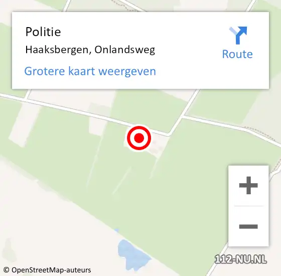 Locatie op kaart van de 112 melding: Politie Haaksbergen, Onlandsweg op 17 september 2023 16:50