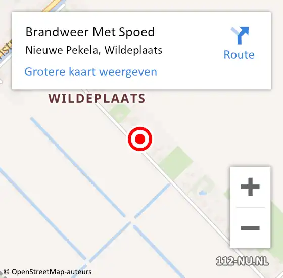 Locatie op kaart van de 112 melding: Brandweer Met Spoed Naar Nieuwe Pekela, Wildeplaats op 17 september 2023 17:10