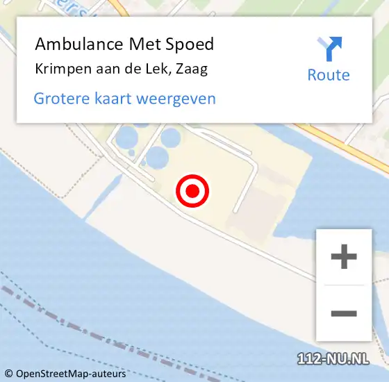 Locatie op kaart van de 112 melding: Ambulance Met Spoed Naar Krimpen aan de Lek, Zaag op 8 september 2014 14:48