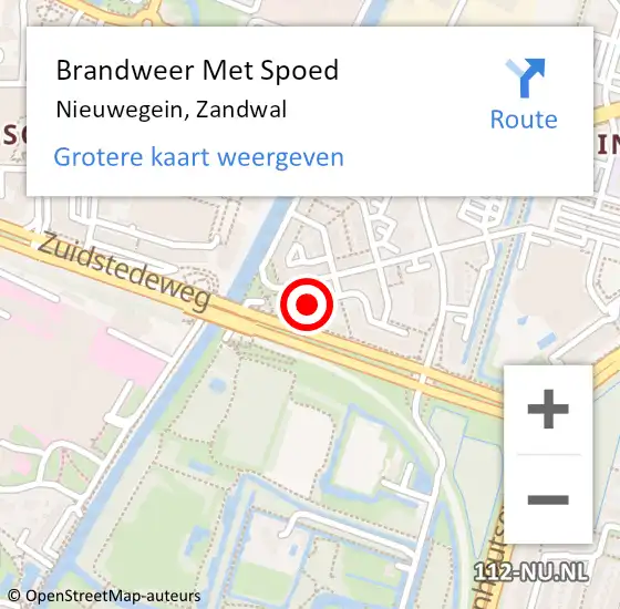 Locatie op kaart van de 112 melding: Brandweer Met Spoed Naar Nieuwegein, Zandwal op 17 september 2023 19:06