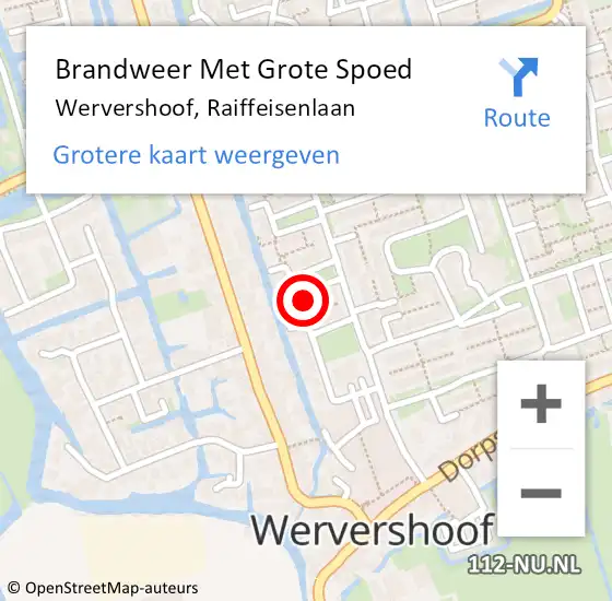 Locatie op kaart van de 112 melding: Brandweer Met Grote Spoed Naar Wervershoof, Raiffeisenlaan op 17 september 2023 20:45