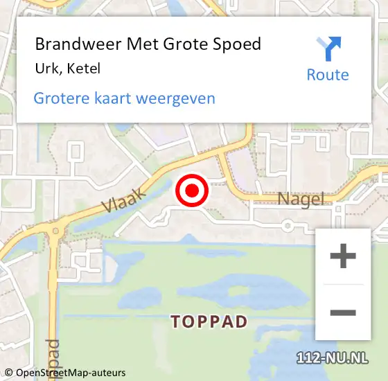 Locatie op kaart van de 112 melding: Brandweer Met Grote Spoed Naar Urk, Ketel op 18 september 2023 00:17