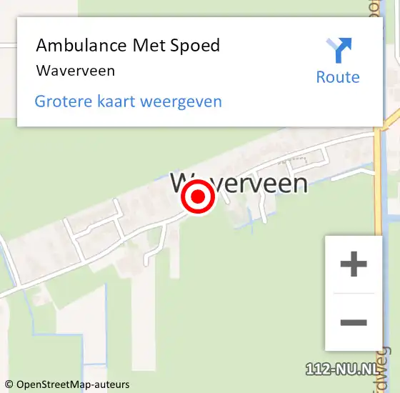 Locatie op kaart van de 112 melding: Ambulance Met Spoed Naar Waverveen op 18 september 2023 01:38