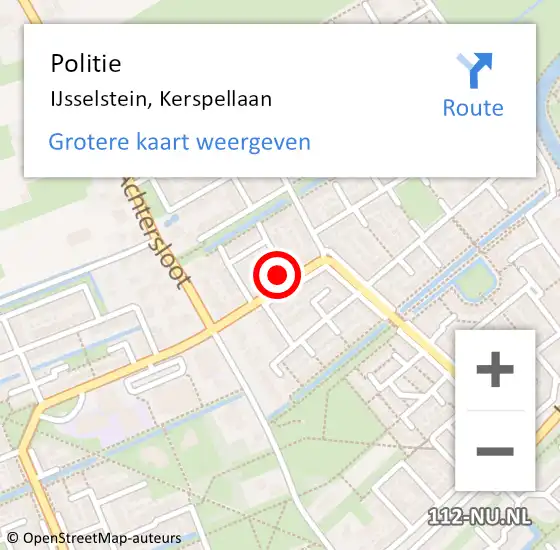 Locatie op kaart van de 112 melding: Politie IJsselstein, Kerspellaan op 18 september 2023 06:41