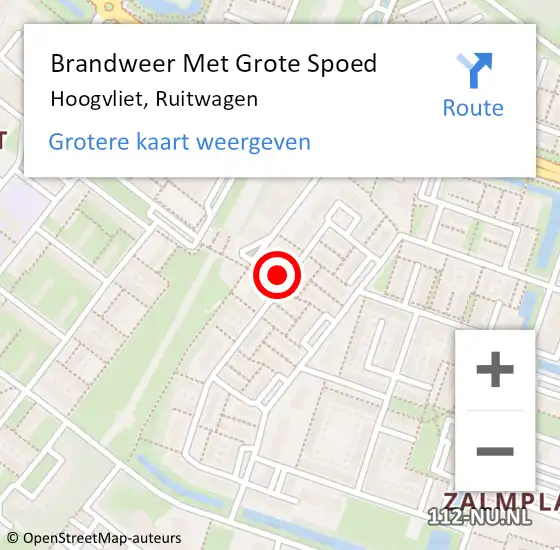 Locatie op kaart van de 112 melding: Brandweer Met Grote Spoed Naar Hoogvliet, Ruitwagen op 18 september 2023 07:46