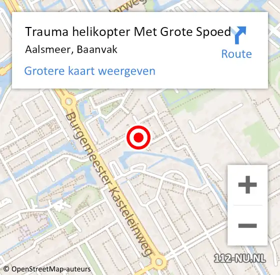 Locatie op kaart van de 112 melding: Trauma helikopter Met Grote Spoed Naar Aalsmeer, Baanvak op 18 september 2023 08:27