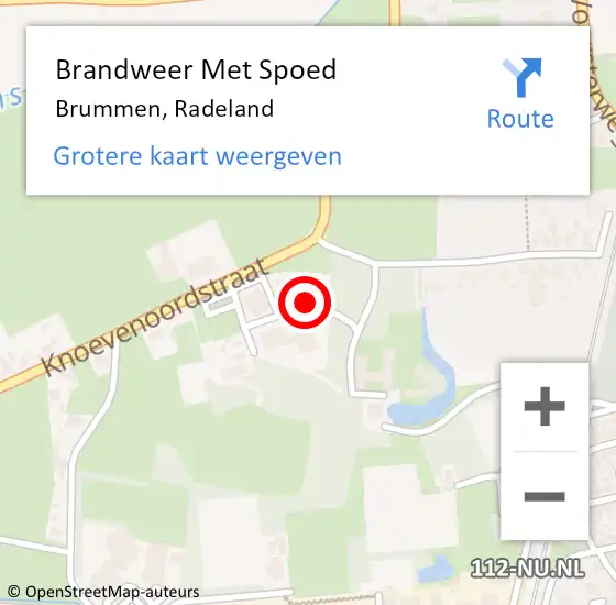 Locatie op kaart van de 112 melding: Brandweer Met Spoed Naar Brummen, Radeland op 18 september 2023 08:28