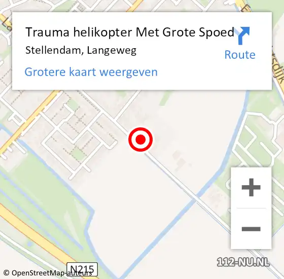 Locatie op kaart van de 112 melding: Trauma helikopter Met Grote Spoed Naar Stellendam, Langeweg op 18 september 2023 08:43