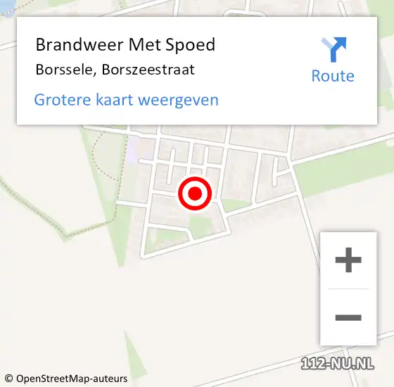 Locatie op kaart van de 112 melding: Brandweer Met Spoed Naar Borssele, Borszeestraat op 18 september 2023 09:16