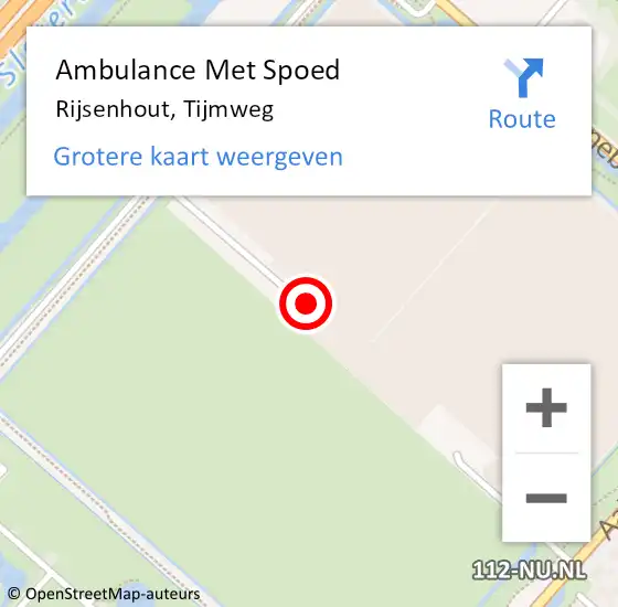 Locatie op kaart van de 112 melding: Ambulance Met Spoed Naar Rijsenhout, Tijmweg op 18 september 2023 11:27