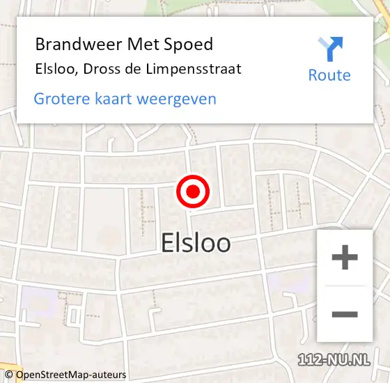 Locatie op kaart van de 112 melding: Brandweer Met Spoed Naar Elsloo, Dross de Limpensstraat op 18 september 2023 11:27