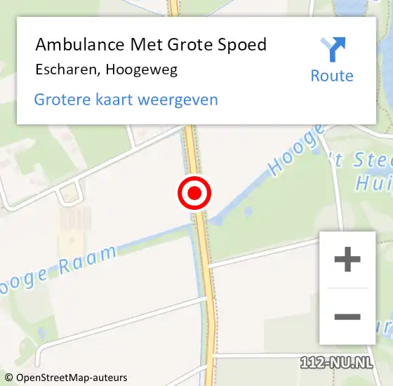 Locatie op kaart van de 112 melding: Ambulance Met Grote Spoed Naar Escharen, Hoogeweg op 5 september 2013 23:23