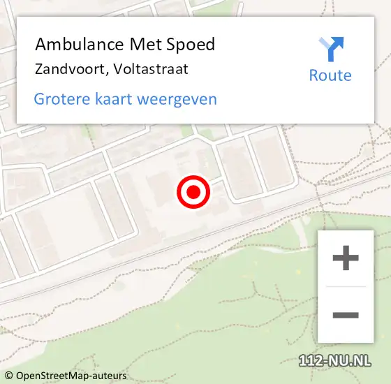 Locatie op kaart van de 112 melding: Ambulance Met Spoed Naar Zandvoort, Voltastraat op 18 september 2023 11:46