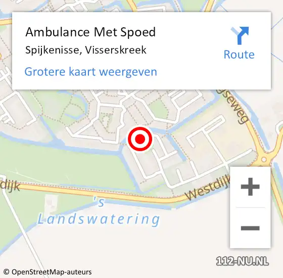 Locatie op kaart van de 112 melding: Ambulance Met Spoed Naar Spijkenisse, Visserskreek op 18 september 2023 12:08