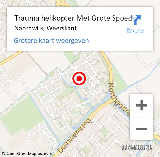 Locatie op kaart van de 112 melding: Trauma helikopter Met Grote Spoed Naar Noordwijk, Weerskant op 18 september 2023 12:24