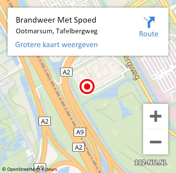 Locatie op kaart van de 112 melding: Brandweer Met Spoed Naar Ootmarsum, Tafelbergweg op 18 september 2023 13:49