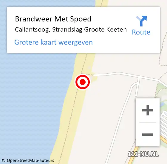Locatie op kaart van de 112 melding: Brandweer Met Spoed Naar Callantsoog, Strandslag Groote Keeten op 18 september 2023 14:39