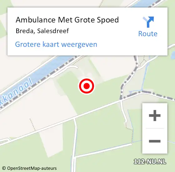 Locatie op kaart van de 112 melding: Ambulance Met Grote Spoed Naar Breda, Salesdreef op 8 september 2014 16:30