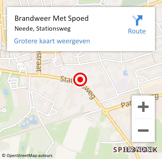 Locatie op kaart van de 112 melding: Brandweer Met Spoed Naar Neede, Stationsweg op 18 september 2023 15:47