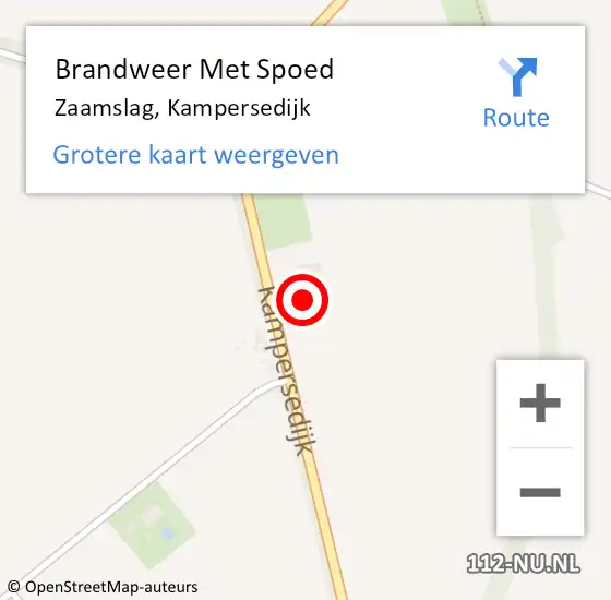 Locatie op kaart van de 112 melding: Brandweer Met Spoed Naar Zaamslag, Kampersedijk op 18 september 2023 15:57