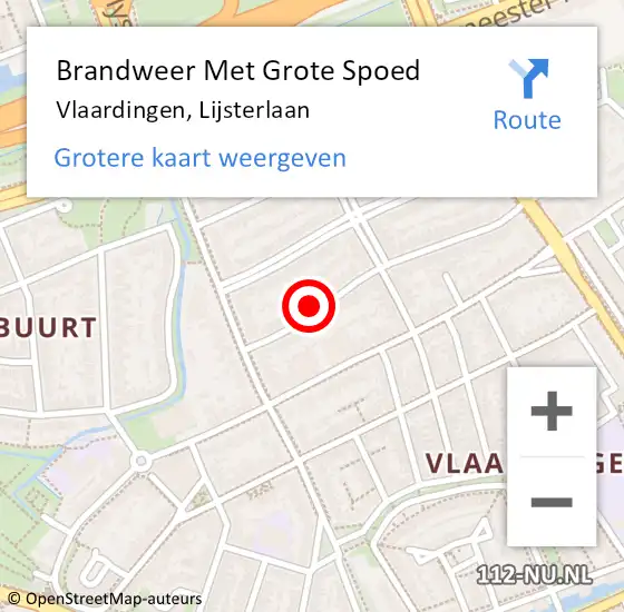 Locatie op kaart van de 112 melding: Brandweer Met Grote Spoed Naar Vlaardingen, Lijsterlaan op 18 september 2023 16:01