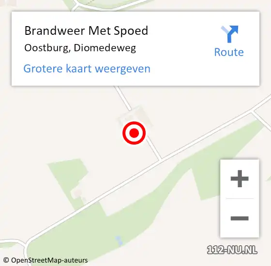 Locatie op kaart van de 112 melding: Brandweer Met Spoed Naar Oostburg, Diomedeweg op 18 september 2023 16:35