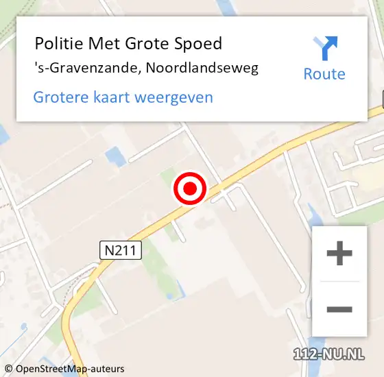 Locatie op kaart van de 112 melding: Politie Met Grote Spoed Naar 's-Gravenzande, Noordlandseweg op 18 september 2023 16:44