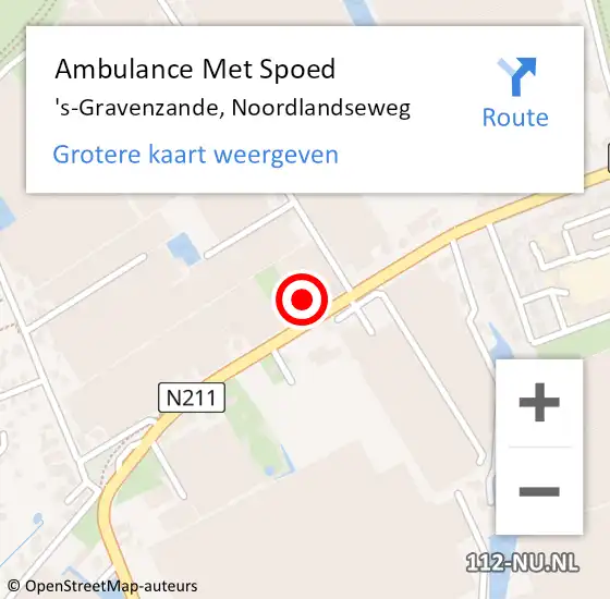 Locatie op kaart van de 112 melding: Ambulance Met Spoed Naar 's-Gravenzande, Noordlandseweg op 18 september 2023 16:44