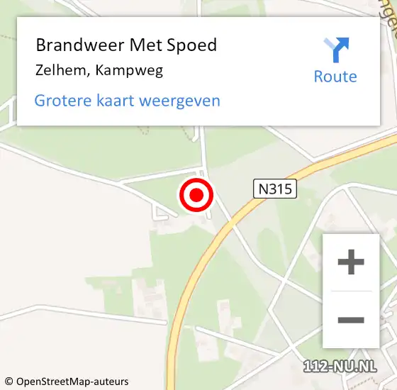 Locatie op kaart van de 112 melding: Brandweer Met Spoed Naar Zelhem, Kampweg op 18 september 2023 18:31