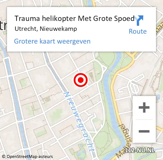 Locatie op kaart van de 112 melding: Trauma helikopter Met Grote Spoed Naar Utrecht, Nieuwekamp op 18 september 2023 18:39