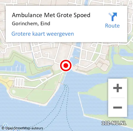 Locatie op kaart van de 112 melding: Ambulance Met Grote Spoed Naar Gorinchem, Eind op 18 september 2023 18:51