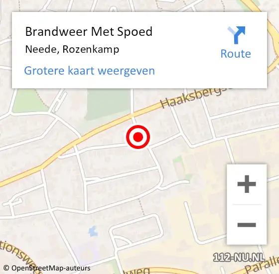 Locatie op kaart van de 112 melding: Brandweer Met Spoed Naar Neede, Rozenkamp op 18 september 2023 18:52