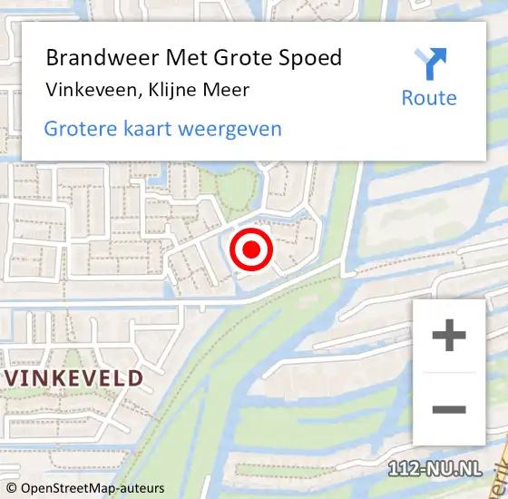 Locatie op kaart van de 112 melding: Brandweer Met Grote Spoed Naar Vinkeveen, Klijne Meer op 18 september 2023 19:18