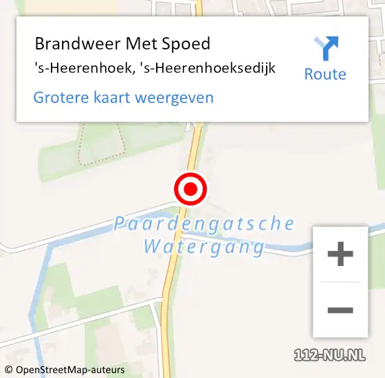 Locatie op kaart van de 112 melding: Brandweer Met Spoed Naar 's-Heerenhoek, 's-Heerenhoeksedijk op 18 september 2023 19:39