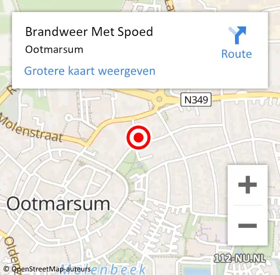 Locatie op kaart van de 112 melding: Brandweer Met Spoed Naar Ootmarsum op 18 september 2023 19:40