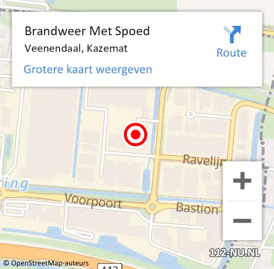 Locatie op kaart van de 112 melding: Brandweer Met Spoed Naar Veenendaal, Kazemat op 18 september 2023 19:50