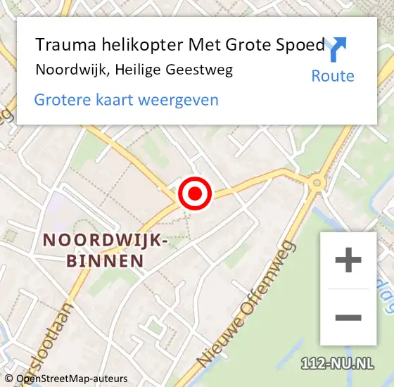 Locatie op kaart van de 112 melding: Trauma helikopter Met Grote Spoed Naar Noordwijk, Heilige Geestweg op 18 september 2023 19:51