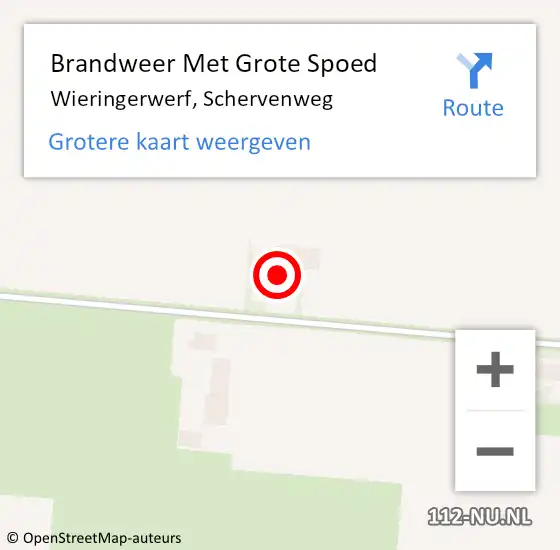 Locatie op kaart van de 112 melding: Brandweer Met Grote Spoed Naar Wieringerwerf, Schervenweg op 18 september 2023 20:48