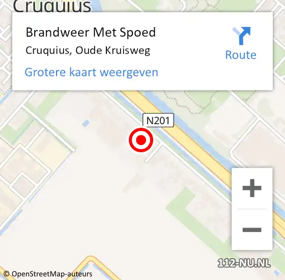 Locatie op kaart van de 112 melding: Brandweer Met Spoed Naar Cruquius, Oude Kruisweg op 18 september 2023 21:04