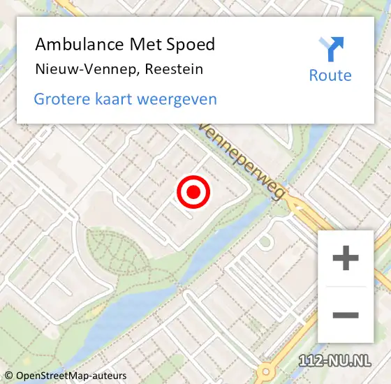 Locatie op kaart van de 112 melding: Ambulance Met Spoed Naar Nieuw-Vennep, Reestein op 18 september 2023 21:27