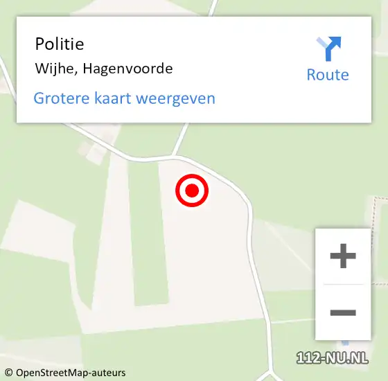 Locatie op kaart van de 112 melding: Politie Wijhe, Hagenvoorde op 18 september 2023 21:34