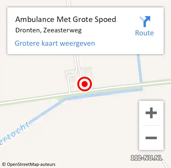 Locatie op kaart van de 112 melding: Ambulance Met Grote Spoed Naar Dronten, Zeeasterweg op 8 september 2014 17:10