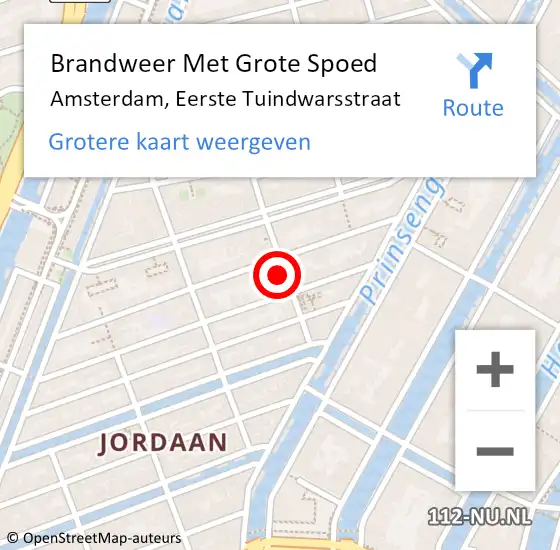 Locatie op kaart van de 112 melding: Brandweer Met Grote Spoed Naar Amsterdam, Eerste Tuindwarsstraat op 18 september 2023 23:34