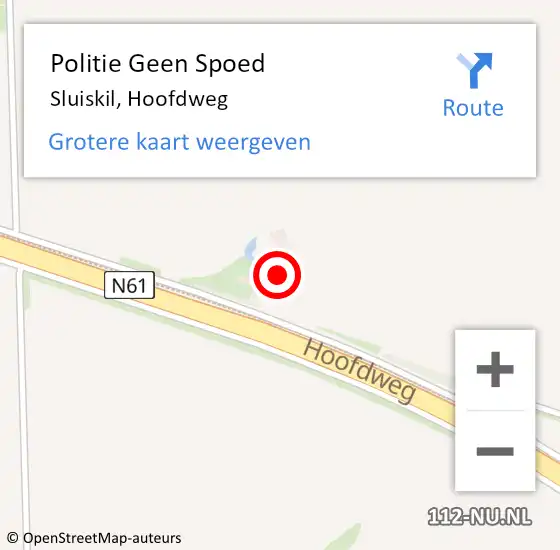 Locatie op kaart van de 112 melding: Politie Geen Spoed Naar Sluiskil, Hoofdweg op 18 september 2023 23:42