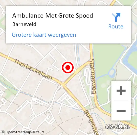 Locatie op kaart van de 112 melding: Ambulance Met Grote Spoed Naar Barneveld op 19 september 2023 00:17