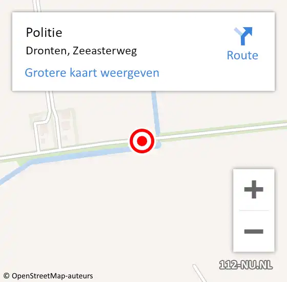 Locatie op kaart van de 112 melding: Politie Dronten, Zeeasterweg op 8 september 2014 17:13