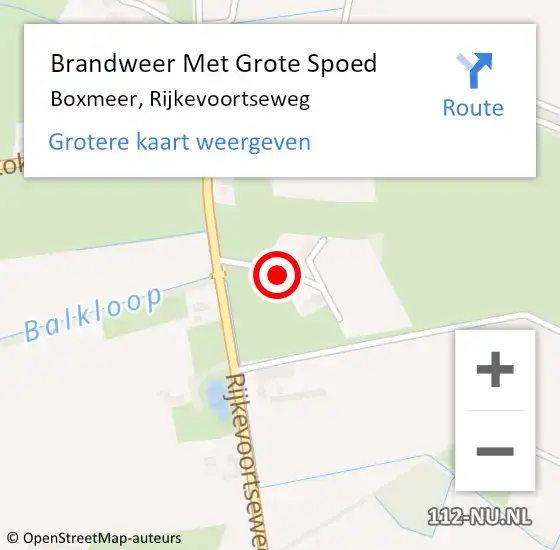 Locatie op kaart van de 112 melding: Brandweer Met Grote Spoed Naar Boxmeer, Rijkevoortseweg op 19 september 2023 00:26