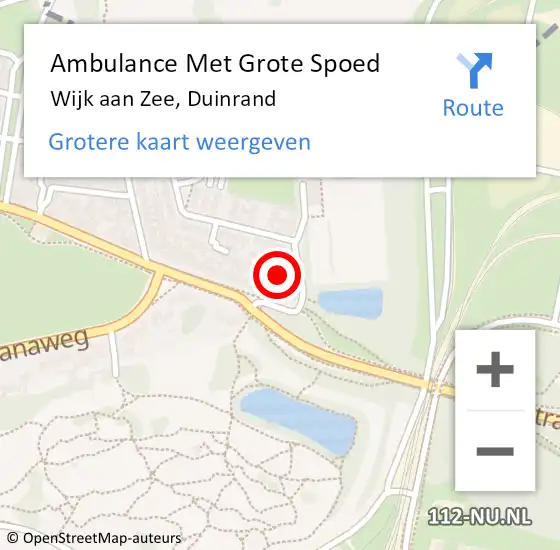 Locatie op kaart van de 112 melding: Ambulance Met Grote Spoed Naar Wijk aan Zee, Duinrand op 19 september 2023 03:57