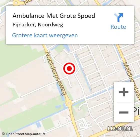 Locatie op kaart van de 112 melding: Ambulance Met Grote Spoed Naar Pijnacker, Noordweg op 19 september 2023 07:08